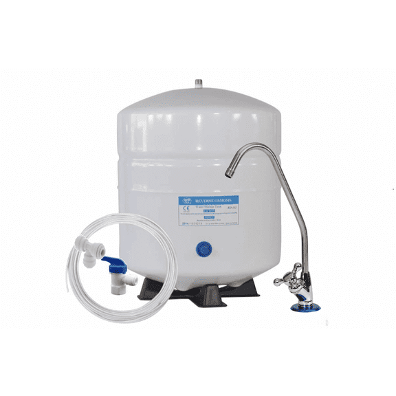 ADD-ON KIT: RO Faucet + Reverse Osmosis Water Storage Pressure Tank 4.5 Gallon (3.2 Gal Capacity) with Tank Valve /Tubing/Tee