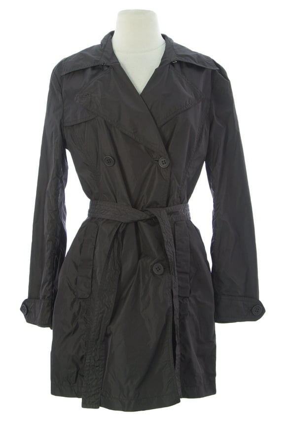 Women's Belted Tunic Polyamide Jacket Sz 10 Bitter Chocolate