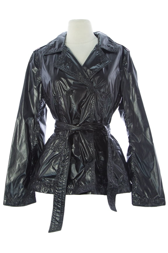 Women's Polyamide Button Close Jacket Sz 10 Black