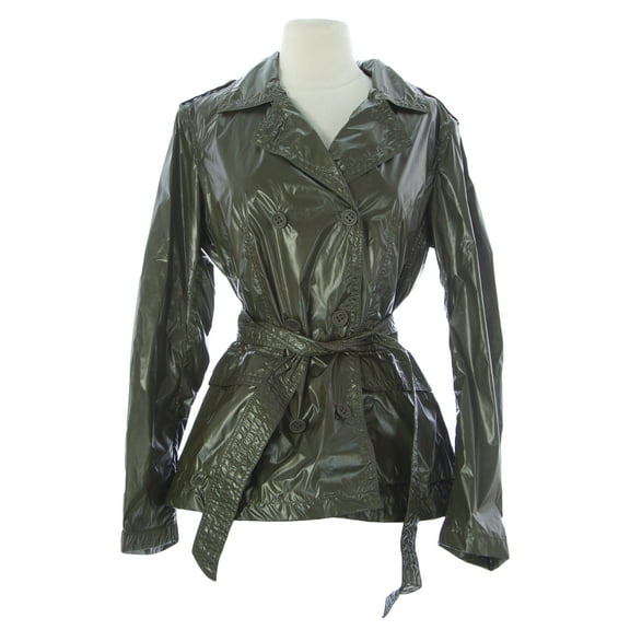 ADD Women's Polyamide Button Close Jacket Sz 4 Oil Green