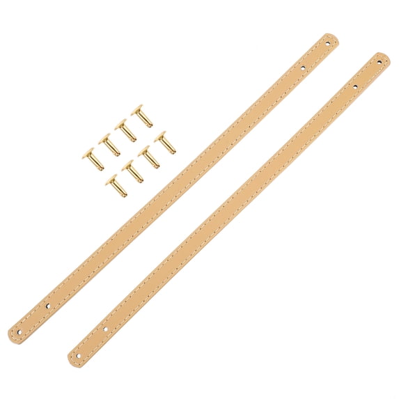 ADDHAT 1 Pair DIY Bag Handles Yellow Replacement Supply for Women Craft Projects with 8 Rivets