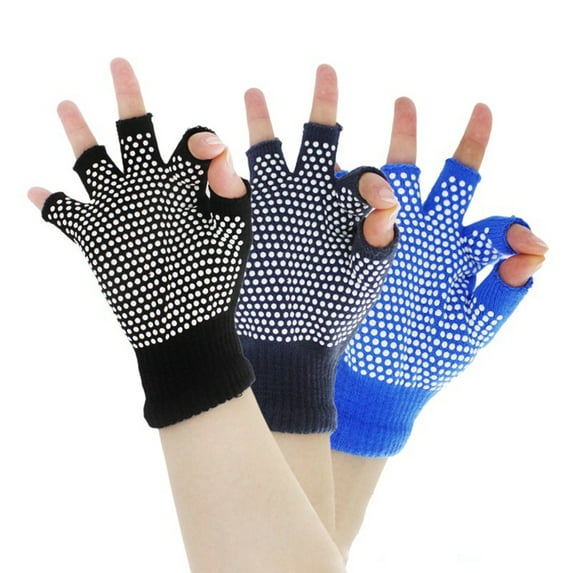 ADDHAT 1 Pair Knitted Non Slip Breathable Comfortable Gloves for Yoga Sports 5.9x2.4x0.2in