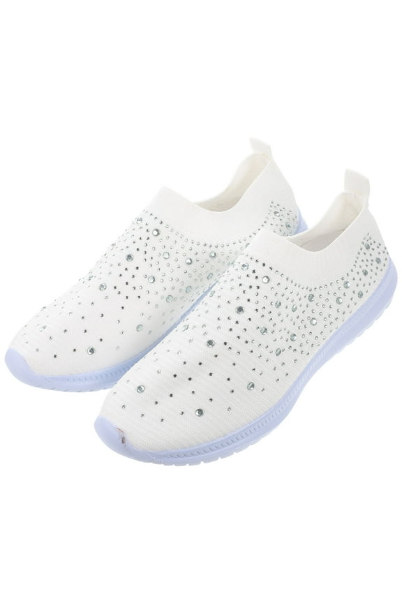 1 Pair Sparkly Sneakers for Women with Cloth Insole and Flexible Sole for Daily Exercise
