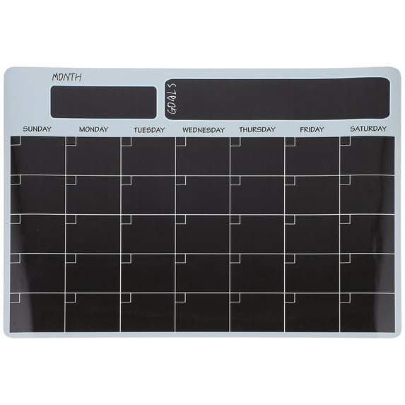 ADDHAT 1 Plan Sticker Fridge Board Black Rectangular Meal Planning Kitchen Use 42X30X0.1cm