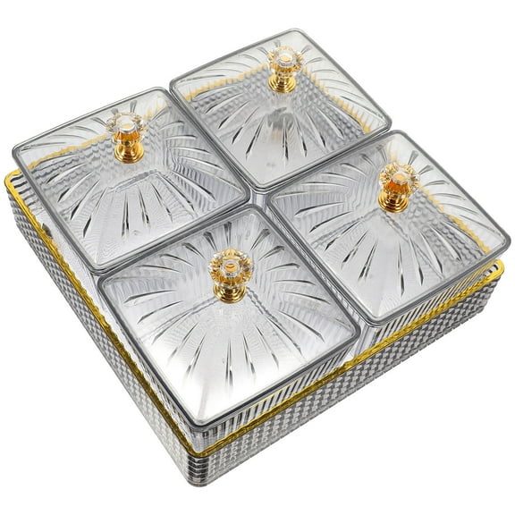 ADDHAT 1 Set Dried Fruit Holder Dry Fruit Serveware Simple Style Square 7.3X7.3X4.3in for and Anniversary