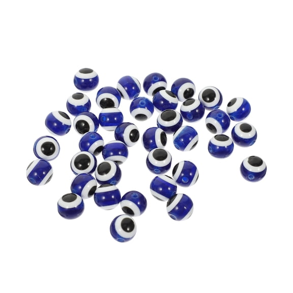 ADDHAT 100 Pieces Round Evil Eye Plastic Beads for Jewelry Making, Craft Projects, Accessories and Beading Supplies