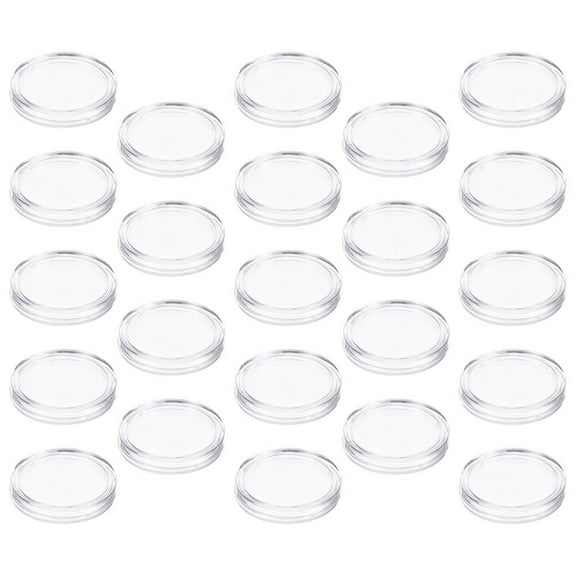 ADDHAT 100pcs Transparent Plastic Capsules Collection Supplies Protective Storage Cases