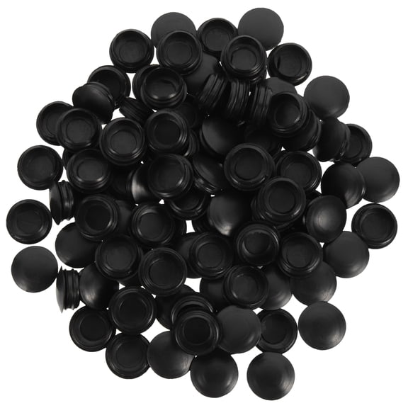 ADDHAT Black Plastic Cabinet Hole Plugs, 100-Pack Furniture Hole Covers, Easy to Install, and Versatile for Home and Office