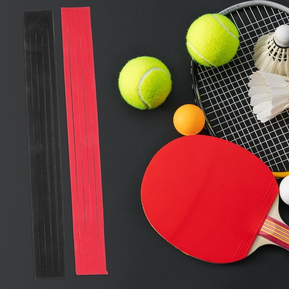 ADDHAT 10Pcs Black Red Assorted Color Sponge Racket Edge Tape Table Tennis Bat Protector 17.68X0.39X0.04in