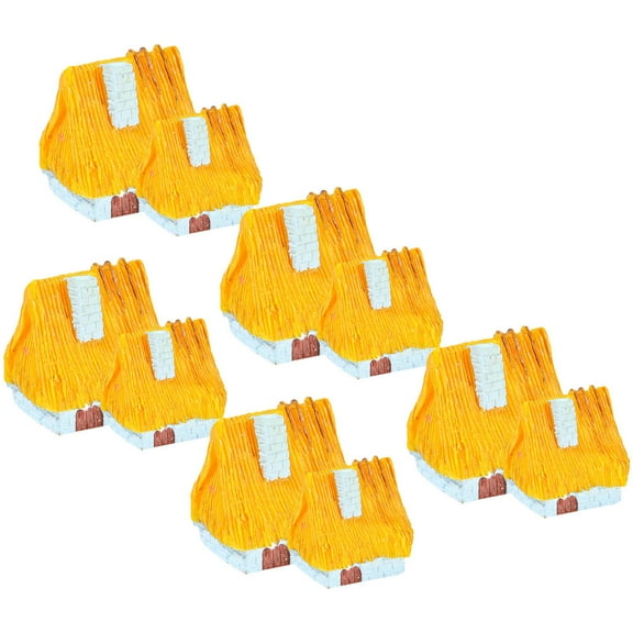 ADDHAT 10Pcs Creative and Novel Tiny House for Garden and Yard Decorative Use Mini House Crafts