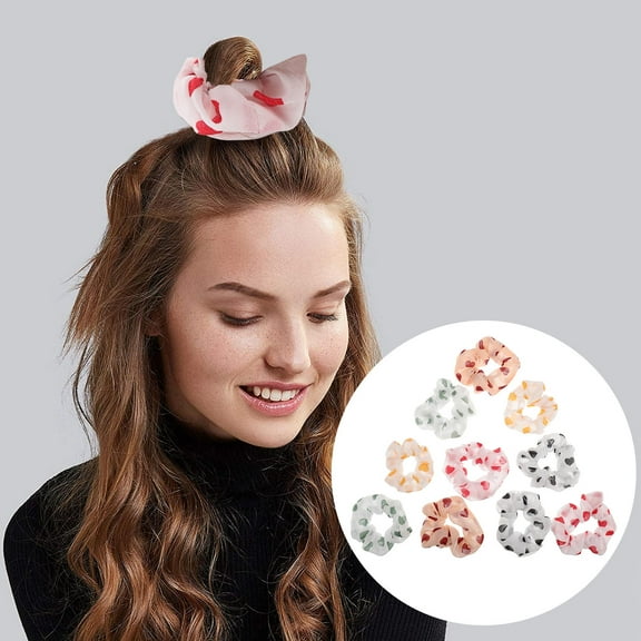 ADDHAT 10Pcs Girls Hair Scrunchies Softball Hair Ties for Everyday Use and Special Occasions