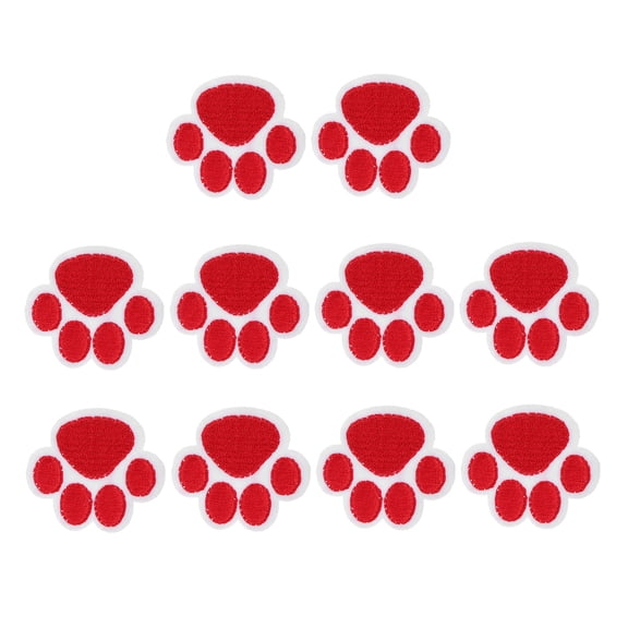 ADDHAT 10 Pcs Red Embossed Fabric Patches for Sweaters Craft Sewing Projects Accessories