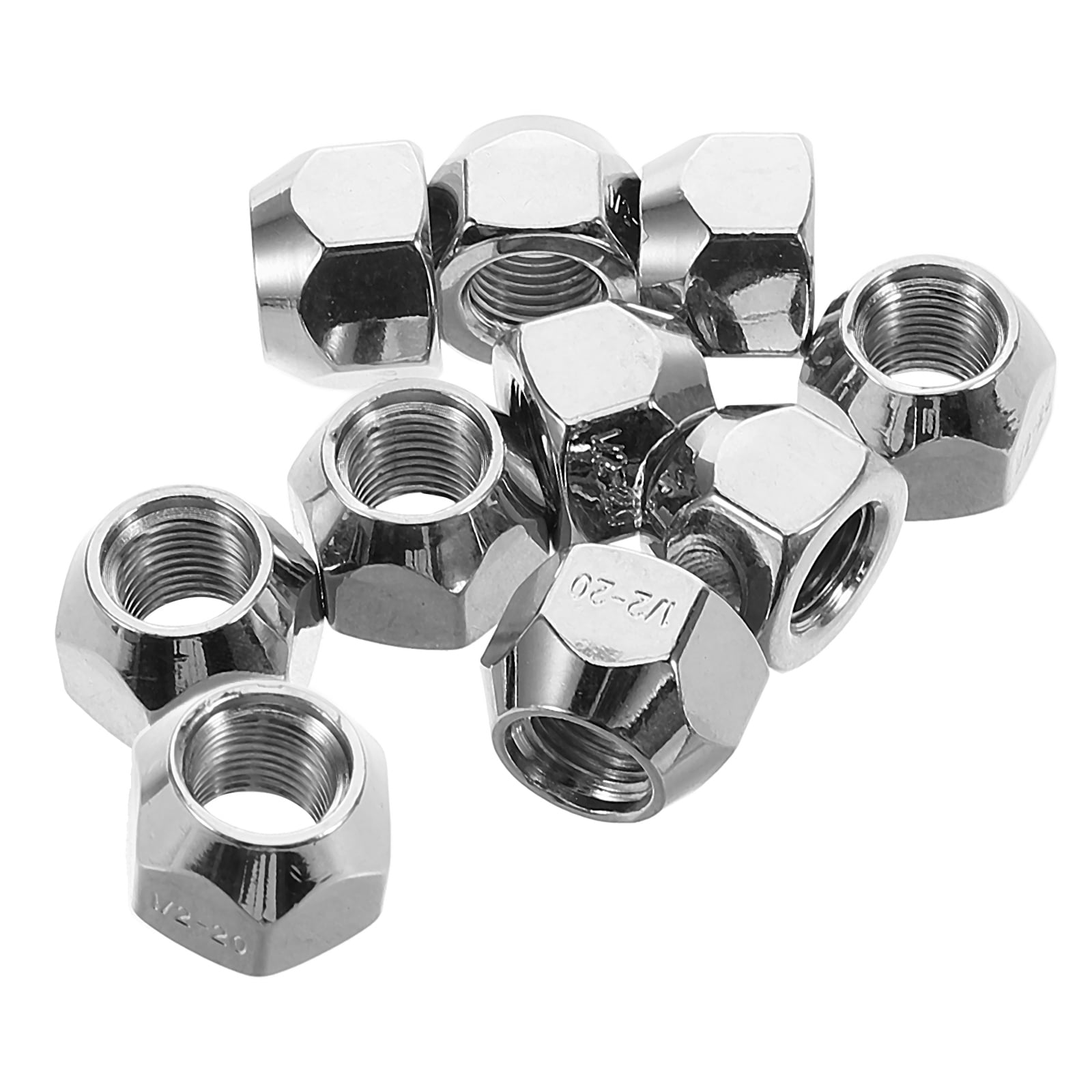ECustomhitch TWO Trailer Wheel Lug And Cap Sets - Stainless Hub Cover With 10 Capped Stainless Steel Lug Nuts For 3 19 Inch Cener Hole