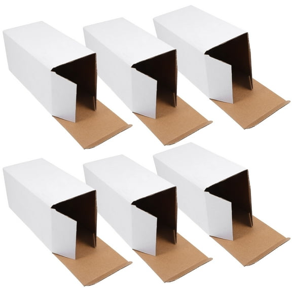 ADDHAT 10Pcs White Corrugated Paper Rectangular Package Box for Shipping and Storage 7.9X3.9X3.9in