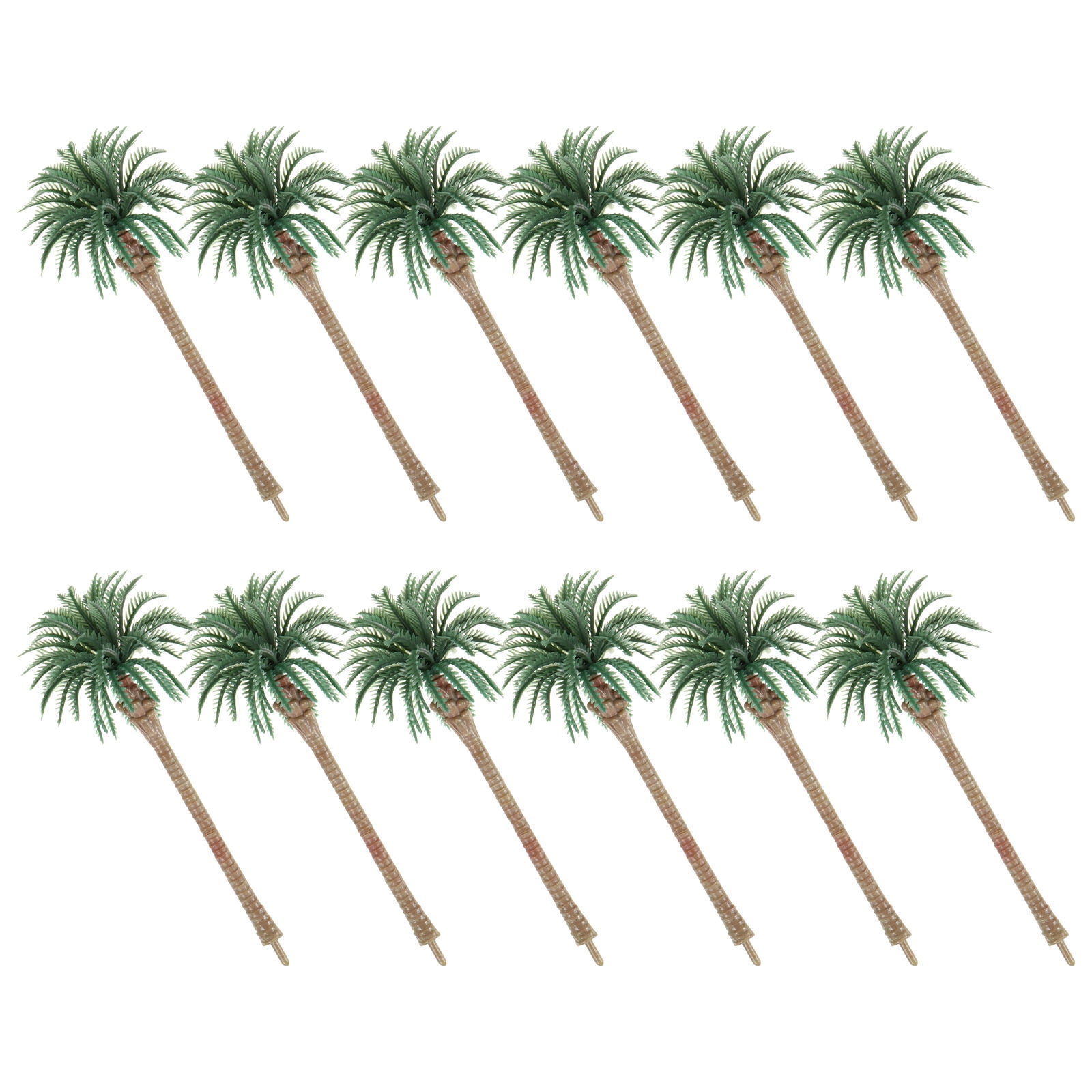 ADDHAT 12pcs Miniature Plastic Green Aquarium Trees, Fake Model Plants ...