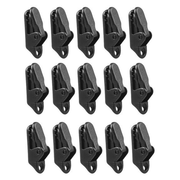 ADDHAT 15 Pack Windproof Tent Clips Black Plastic Accessories for Outdoor Camping Hiking Fishing