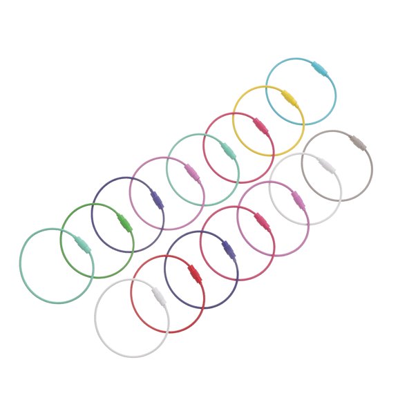 ADDHAT 15Pcs Keychain Wire Rings Metal Key Ring For Girls And Family