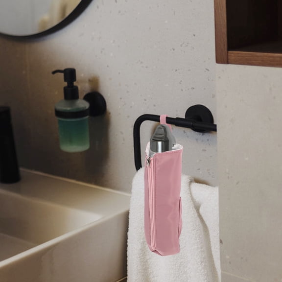 ADDHAT 1Pack Heat Resistant Curling Iron Bag in Pink for Women and Hair Stylists with Hanging Design