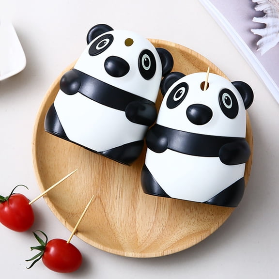 ADDHAT 1Pack Panda Shape Automatic Toothpick Dispensing Container ABS Plastic for Table Decoration Home Use