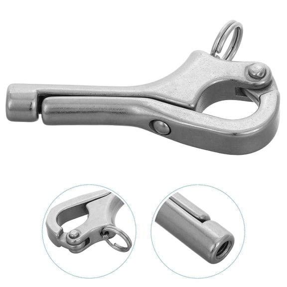 ADDHAT 1Pack Sailing Hook Goose Head Shape Silver 316 Stainless Steel For Safety And Quick Release