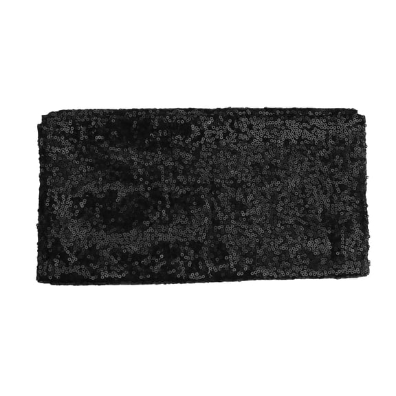ADDHAT 1Pack Sparkly Table Cloth Black Sequin Table Runner For Elegant Dinner Table Cover And Festive Events