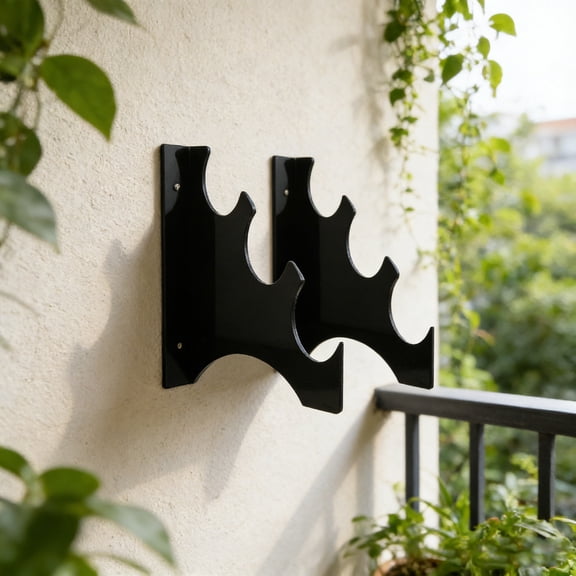 ADDHAT Black Acrylic Wand Display Stand Spacesaving Wall Mount 1Pair