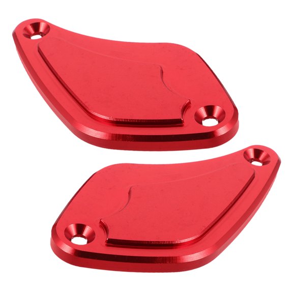 ADDHAT 1 Pair Red Aluminum Motorcycle Brake Cylinder Cap for Hydraulic Brake System Upgrade Replacement