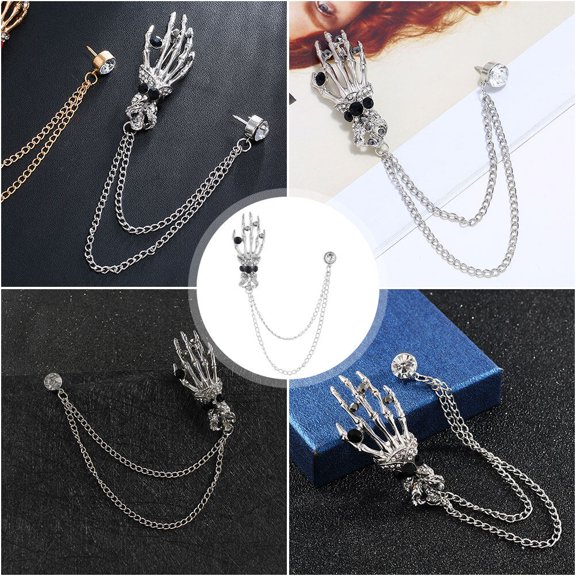 ADDHAT 1Pc Brooch Unique Skeleton Hands Chic Fashion Accessory