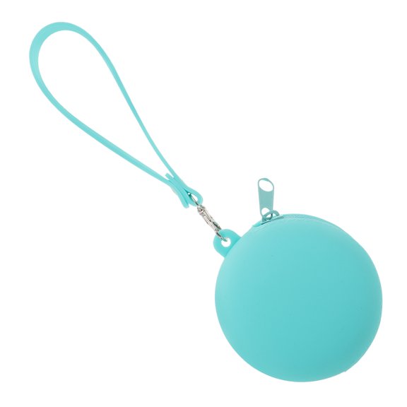 ADDHAT Cute Round Silicone Coin Purse Green Multipurpose Storage Pouch