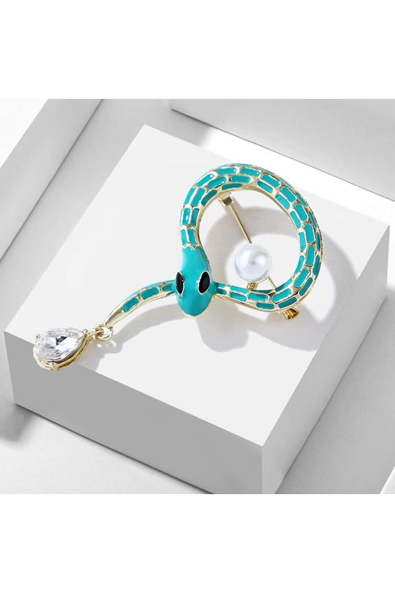 1Pcs Decorative Brooch Pin Cartoon Snake Shape For Women Men Anniversary 6x3.5x0.5In