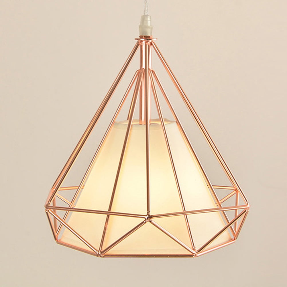 ADDHAT 1Pcs Diamond Shape Rose Gold Ceiling Light with Pendant Dining Room Lamps 12. .8 x 9.8in