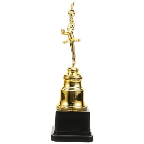 ADDHAT 1Pcs Golden Plastic Dance Trophy Award For Dancers Statue With Base 9.5x2.8x2.8in