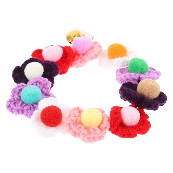 ADDHAT 1Pcs Kitten Theme Pet Scarf Multi Wool Knitted Design For Daily Wear