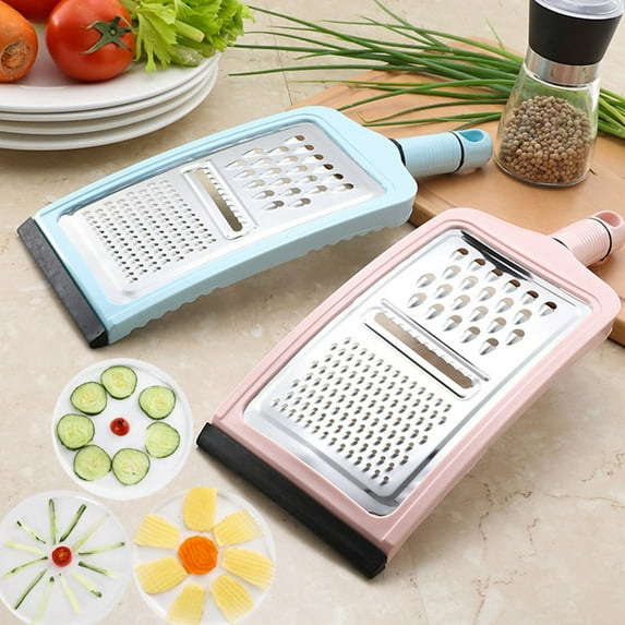 ADDHAT Grater Pink 1Pcs 12.6x4.7x1.9in Stainless Steel Vegetable Shredder Handheld