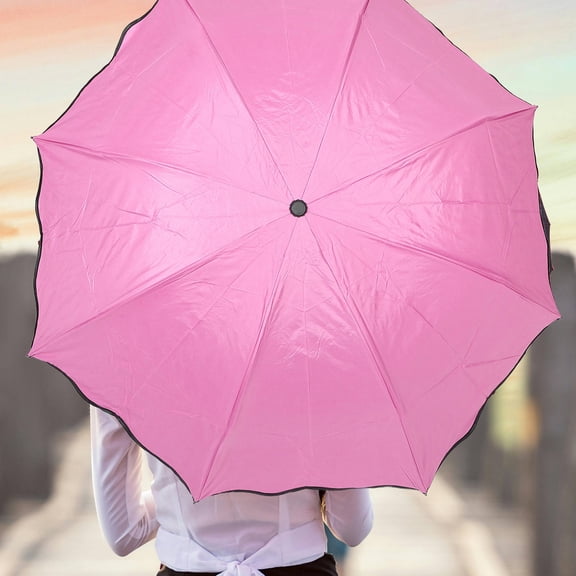 ADDHAT Water Activated Blooming Folding Umbrella with Pink Color Uv Protection and Compact Design