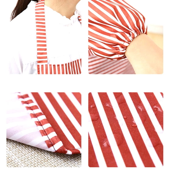 ADDHAT Aprons for Adults Red Linen 1Set for Baking and Cooking