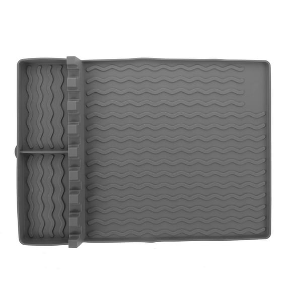 ADDHAT 1Pcs Silicone Griddle Tool Mat Grey Rectangular Heat-Resistant Non-Stick for Outdoor .11X11.40X0.79In