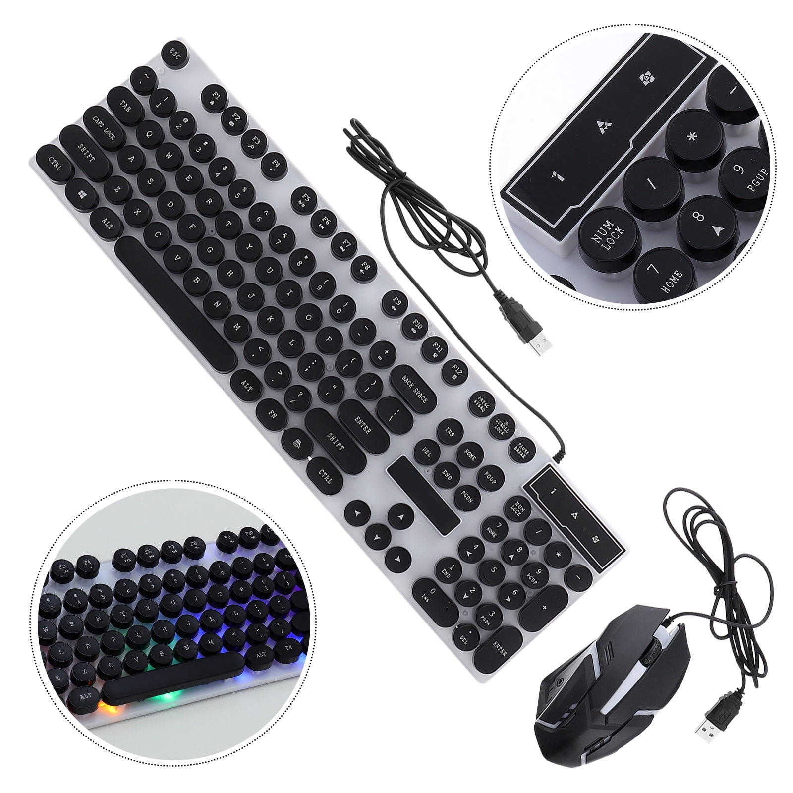 Keyboard Strong Button ADDHAT 1Set Backlit Keyboard Mouse Combo Black Waterproof Strong ...