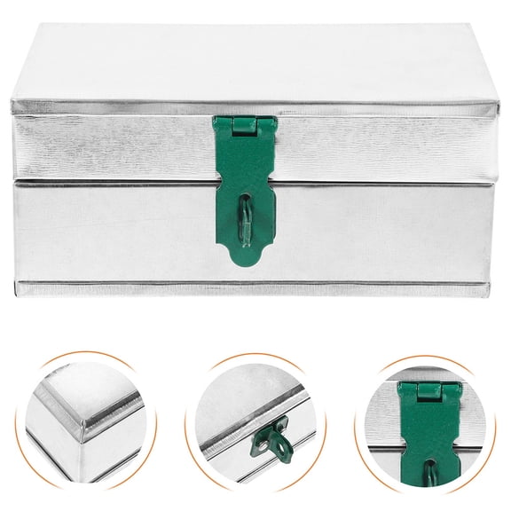 ADDHAT 1Set Galvanized Steel Tool Case Design Hardware Toolbox 9.4X5.3X3.1in