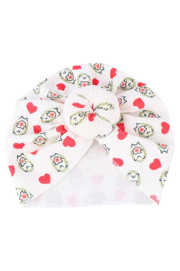 1Set Newborn Headbands Baby Girl Turban Round Printed Comfortable to Wear for Newborns