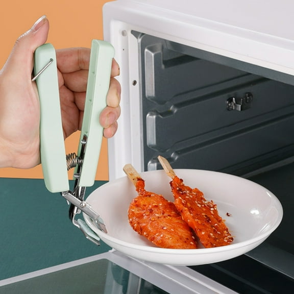 ADDHAT 1Set Serving Tongs Bowl Picker with Silicone and Stainless Steel for Kitchen Hot Dishes and Outdoor Cooking