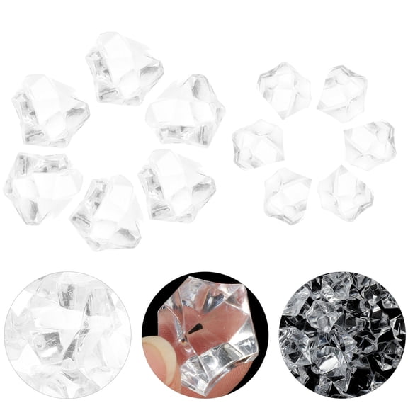 ADDHAT 2 Bags Clear Fake Ice Cubes Faux Ice Cubes For Home Decor And Commercial Displays