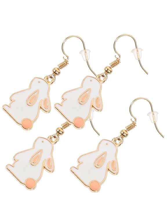 Easter Bunny Earrings Multi Color Alloy Lightweight Fun Jewelry