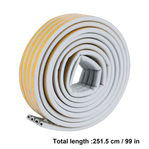 ADDHAT Grey Self-Adhesive Door Sealer Weather Stripping Tape 2 Rolls for Draft and Noise Reduction