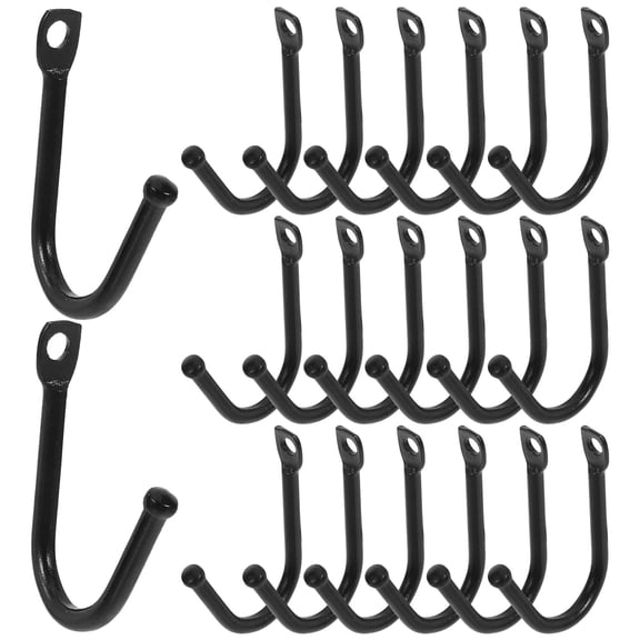 ADDHAT 20-Pack Heavy Duty Small Wrought Iron Wall Hooks for Garage Tool Hanging, Metal Hooks for Organization