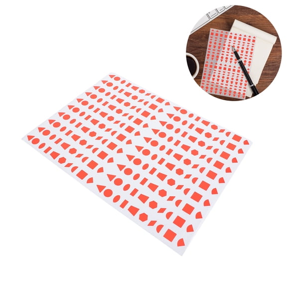 ADDHAT Red Geometric Shape Stickers Self Adhesive Oval Circle Triangle Labels for Creative Crafts