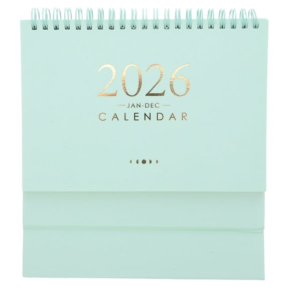 ADDHAT Standing 2026 Desk Calendar Green Coil Bound Monthly Table Planner for Desktop Organization