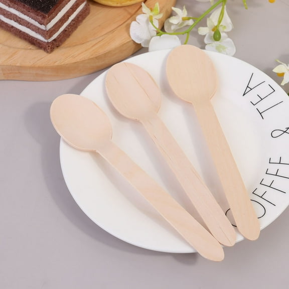 ADDHAT 20Pcs Wood Spoon Diy Crafts Beige Color Round Edges Long Handle For Mixing And Woodcarving Beginners