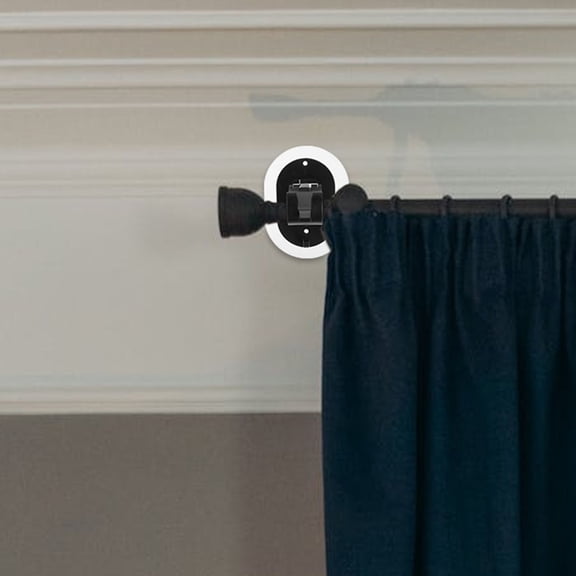 ADDHAT 2Pcs Black Plastic Rod Support Bracket for Curtains in Bedroom and Living Room