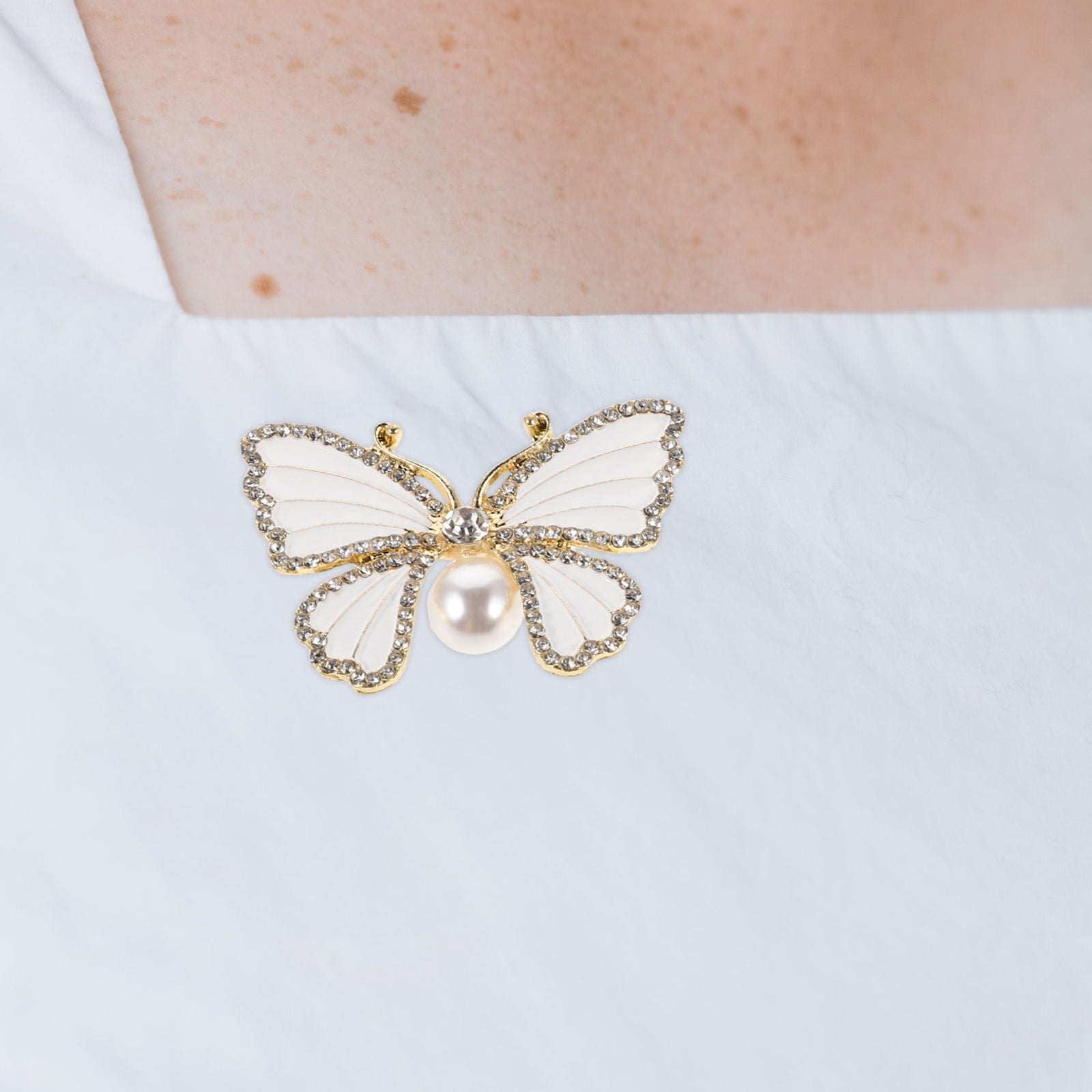 ADDHAT Butterfly Enamel Pin Set with Colorful Rhinestones, 2-Piece ...